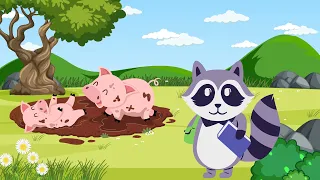 WE LEARN ABOUT THE PIG AND THE RACOON!! 🦝🐖🐷#pig #raccon #animation #kids