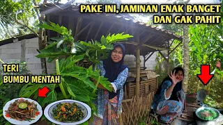 Tumis Daun PEPAYA, dan TERI Diolah Begini, Bikin Gagal Diet,. Masakan Kampung