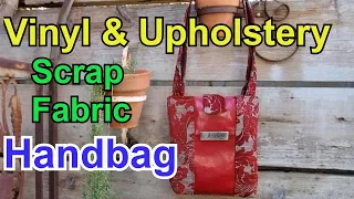 How to sew a two toned scrap fabric vinyl upholstery bag with a welt pocket and front flap closure