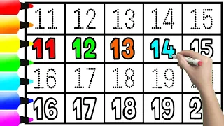 Colouring Page | 123 for Kids | 11 to 20 Read and Write Numbers Easy Step by Step for Kids #Numbers