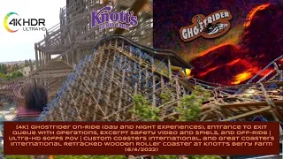 [4K] Ghostrider On-Ride & Entrance to Exit Queue "60fps" POV Wooden Coaster Knott's Berry Farm 2022