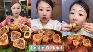 Mukbang bone marrow asmr- 牛骨髓 - 쇠고기 골수 - 牛骨髄 - thánh ăn tủy xương #591 Jin Jin Official