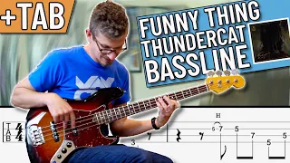 Funny Thing - Thundercat 4 & 6 String Bass Line (with On Screen Bass TAB)