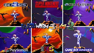 Earthworm Jim 2 [1995] Genesis vs SNES vs Saturn vs PS1 vs DOS vs GBA (Graphics Comparison)