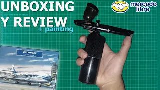 Foreverlily PORTABLE airbrush UNBOXING and REVIEW + PAINTING a Heller caravelle 1/200