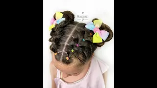 💕🐰Short video easy best of july pull through braid pigtail updo hairstyle🐰💕#shorts #short #reels