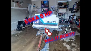 ESKA 5 HP  BOAT MOTOR WILL IT RUN!?! siting 20+ years! #willitrun