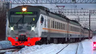 Отправление резервного электропоезда ЭД4М-0445 со станции Люберцы 1