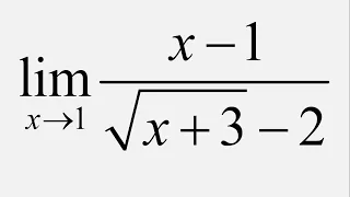 Limit of (x - 1)/(sqrt(x + 3) - 2) as x approaches 1