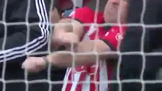 english premier league southampton  fan celebration gone so good, soton beat tottenham 2-1