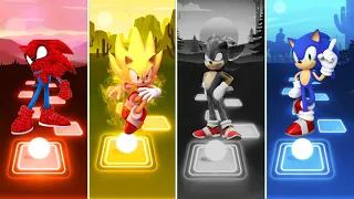 Spider Man Sonic 🆚 Super Sonic The Hedgehog 🆚 Dark Sonic 🆚 Sonic The Hedgehog | Tiles Hop