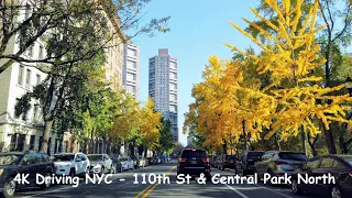 4K Driving NYC - 110th Street & Central Park North  | Nov 2020
