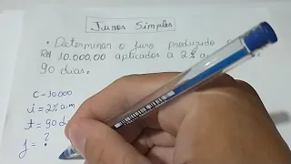 Determinar o juro produzido por R$ 10.000, 00, aplicados a 2% a.m, durante 90 dias.