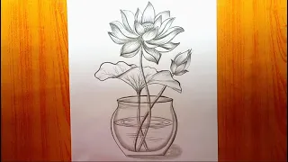 How to draw beautiful flowers in a jar || Pencil Drawing  || Flower Drawing