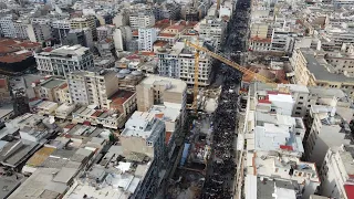 Θεσσαλονίκη: Στιγμιότυπα από τη μεγαλειώδης πορεία νεολαίων και εργατών