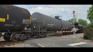 CSX Ethanol Train crossing Hudson Poultry Rd in Iron Station NC