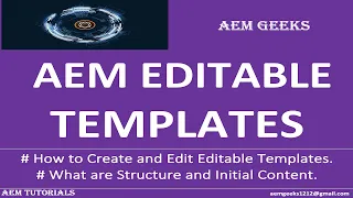 AEM Beginner #10 | Editable Templates in AEM