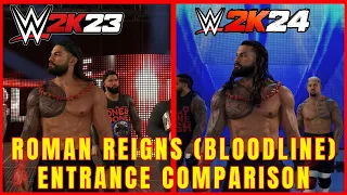 ROMAN REIGNS BLOODLINE ENTRANCE COMPARISION WWE 2K23 vs WWE 2K24 in 4K 60 fps