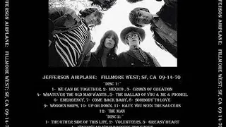 Jefferson Airplane - September 14, 1970 - Fillmore West - San Francisco, California