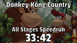 Donkey Kong Country All Stages Speedrun in 33:42 [Personal Best]