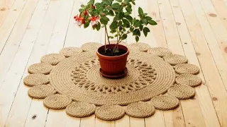 Awesome Jute Rug for home decor ideas for modern home ||  doormat / tablemat / floormat making ideas