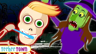 Midnight Routine This Is The Way We Brush Spooky | Haunted Halloween Songs | Teehee Town