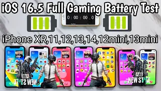 iPhone XR,11,12,13,14,12mini,13mini Full Gaming Battery Life Drain Test iOS16.5