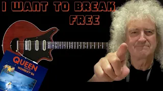 I want to break free guitar backing track Wembley 1986 Queen