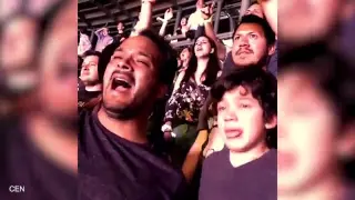 Emotional moment autistic boy breaks down in tears as he watches favorite band Coldplay