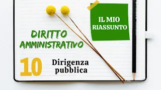 Diritto Amministrativo - Capitolo 10: dirigenza pubblica