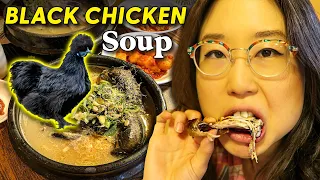 Korean BLACK CHICKEN Ginseng Soup 🍗 Seoul, Day 9
