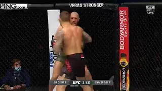 Conor McGregor vs Dustin Poirier 2 finishing sequence at UFC 257 live