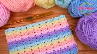 Easiest & Fast Crochet Blanket - ONE Row Repeat! How to Crochet a Double V Stitch blanket