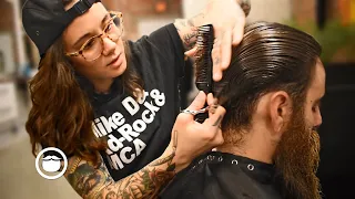 Refined Scissor Haircut & Beard Trim by Andy | The Philadelphia Barber Co.