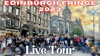 Edinburgh Fringe 2023 . Live Tour. World-class Street Performers are Entertaining the Tourists.