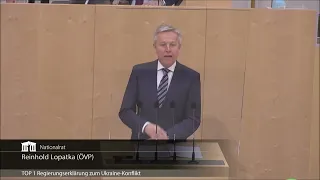 Abg.z.NR Dr. Reinhold Lopatka zum Ukraine-Russland-Krieg- Nationalratssitzung vom 24.02.2022