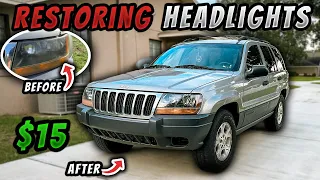 Restore Your Headlights for only $15! Jeep Grand Cherokee $1000 Project