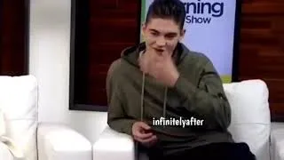 hero fiennes-tiffin touching his eyebrows in interviews [compilation]