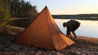 Overnight Camp at a Remote Sandy Beach - New Teepee Shelter Tested