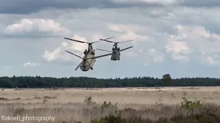2 RNLAF Chinooks CH-47F - Duo Take Off after a sling exercise #chinook #298squadron #takeoff