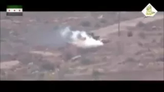 Syrian T-72 Survives ATGM By Using Thermal-Fume Equipment