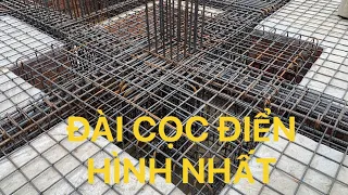 Kho Tư liệu Xây dựng - Cấu tạo đài cọc điển hình | Các dầm không đồng trục giao nhau trong đài cọc