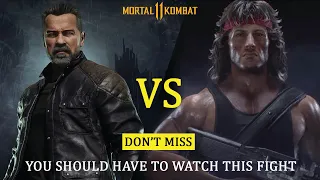 Rambo Vs Terminator MK11 ULTIMATE Gameplay Fight Teaser, Intro Dialogue Mortal Kombat 11