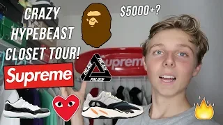 16 YEAR OLD SHOWS OFF INSANE HYPEBEAST CLOSET!! (Closet Tour)