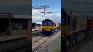 Harborough station class 66 66110 EWS empty ballast DB trucks with great 2 tones 11/5/23