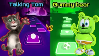 Talking tom vs Gummy bear tiles hop EDM Rush