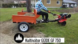 Kultivátor Güde GF 750 + test s vlečkou