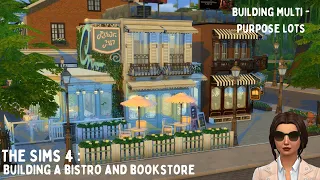 I built a BISTRO and BOOKSTORE in the WORST world in The Sims 4|Speedbuild| No CC