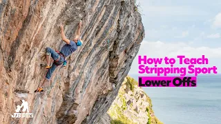 How to safely teach stripping / cleaning a sport climbing route. Bolted lower offs / anchors.