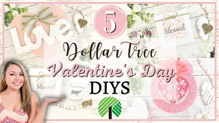 5 BEAUTIFUL *MUST TRY* DOLLAR TREE VALENTINES DIY'S | FARMHOUSE VALENTINE'S DAY DECOR DIYS 2023